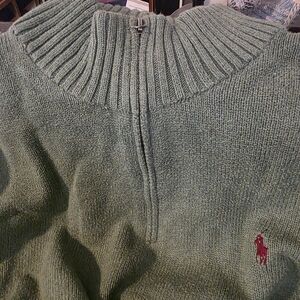 Ralph Lauren Green Zip-Up Sweater
